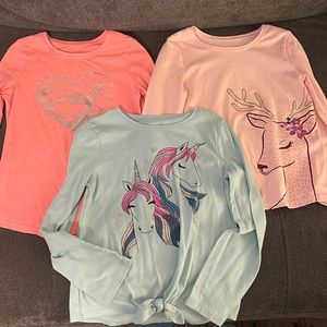 3 long sleeve girls shirts - size 6